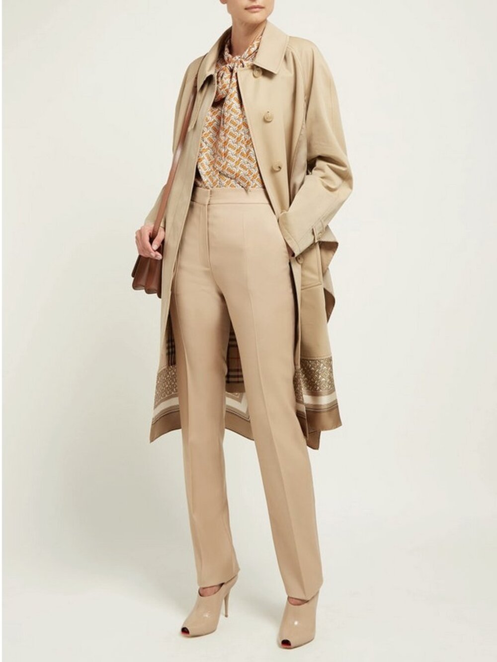 Burberry RUNWAY Scarf Trench Coat US 6 (UK 8/EU 40) Buckle Strap Long Sleeves - Picture 1 of 16